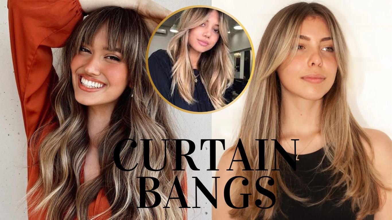 how to style curtain bangs